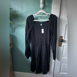 NWT Old Navy Black Smocked Fit and Flare Dress